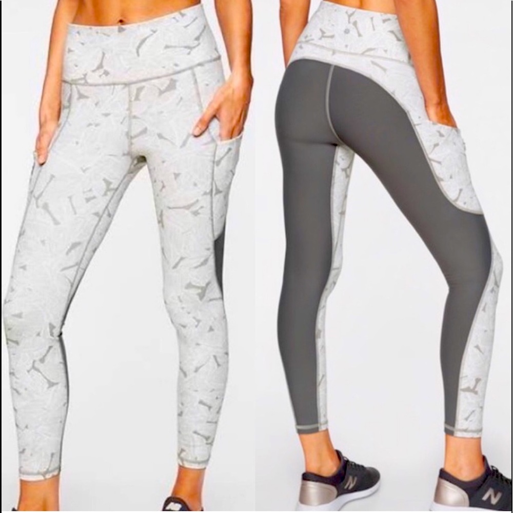 Athleta Palm Up for Anything leggings, gray/white, size S, NWOT